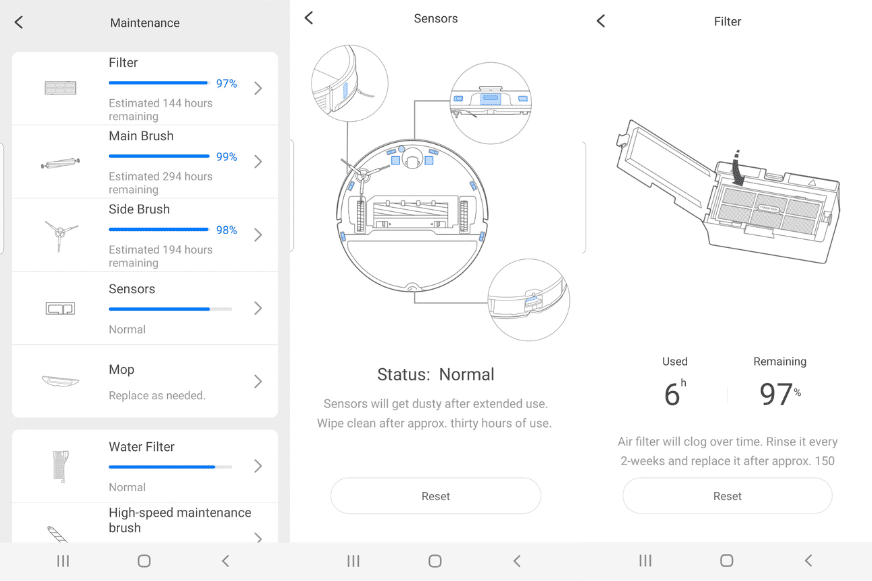 Many useful maintenance tips are displayed in the Roborock S7 MaxV Ultra App.
